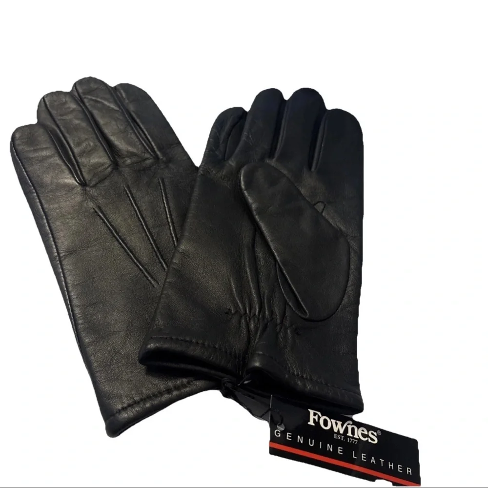 BNWT FOWNES EST 1977 VTG Black Womens Genuine leather 10” Gloves Size Large